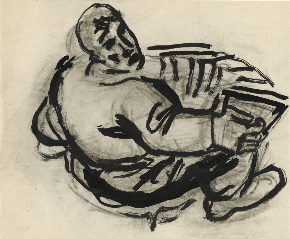 Man met accordeon by Лео Гестел, 1920 - 1941 — digital art print download