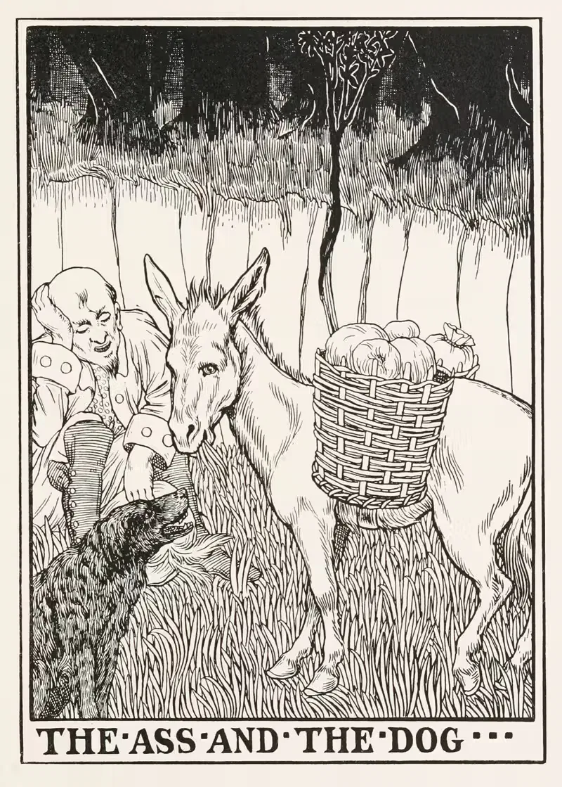 Осел и собака by Перси Дж. Биллингхёрст, 1900 — digital art print download