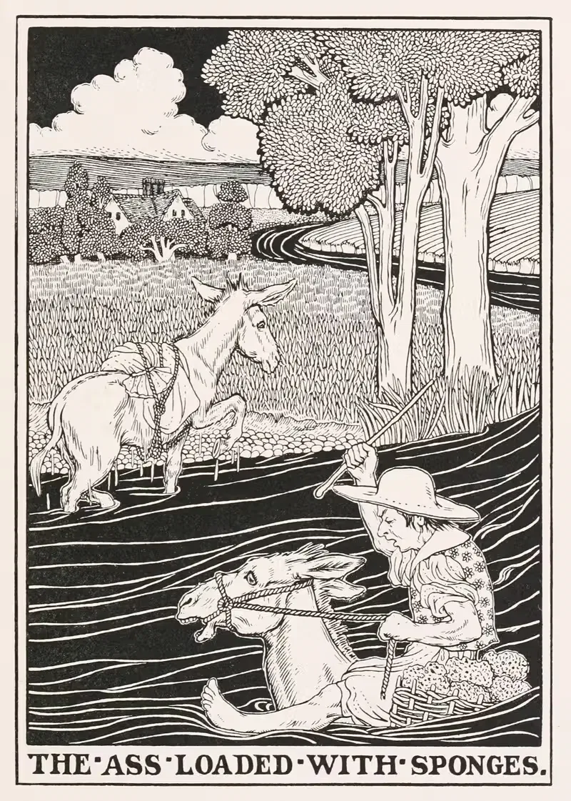 Осел, нагруженный губками by Перси Дж. Биллингхёрст, 1900 — digital art print download