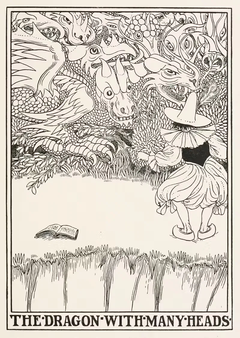 Дракон с множеством голов by Перси Дж. Биллингхёрст, 1900 — digital art print download