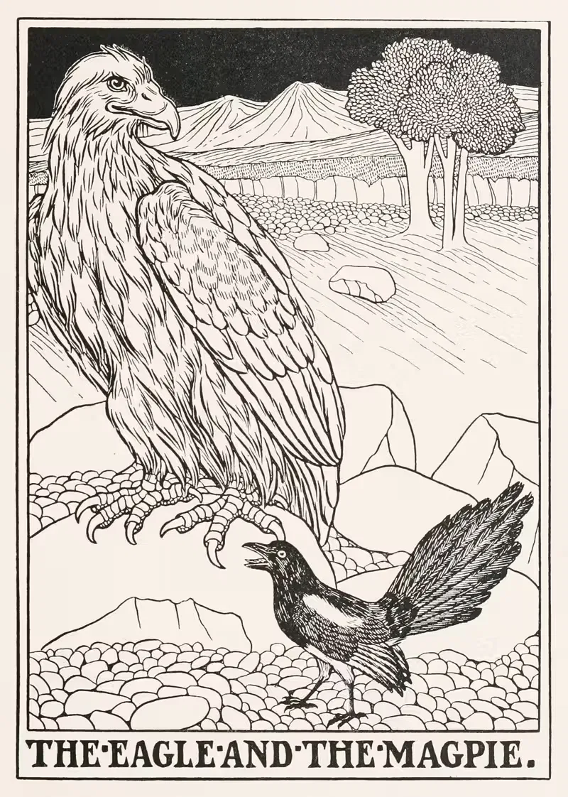The Eagle and the Magpie by Percy J. Billinghurst, 1900 — digital art print download