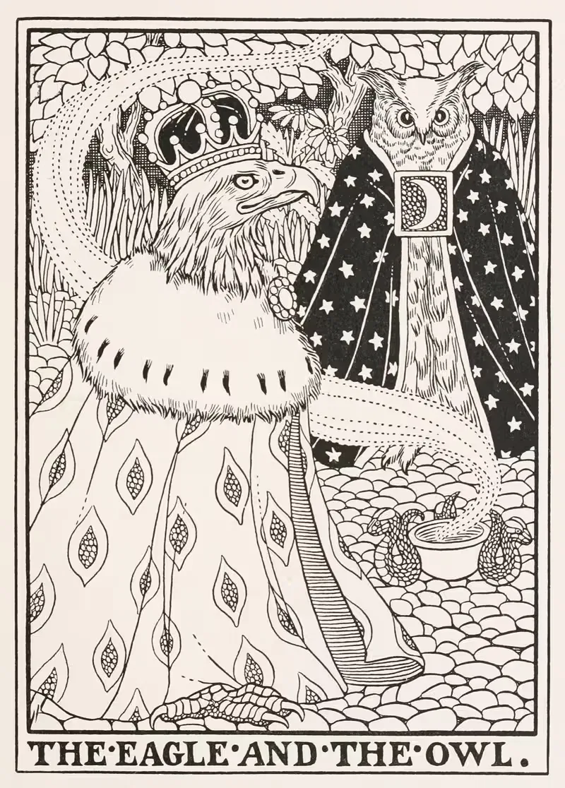 The Eagle and the Owl by Percy J. Billinghurst, 1900 — digital art print download