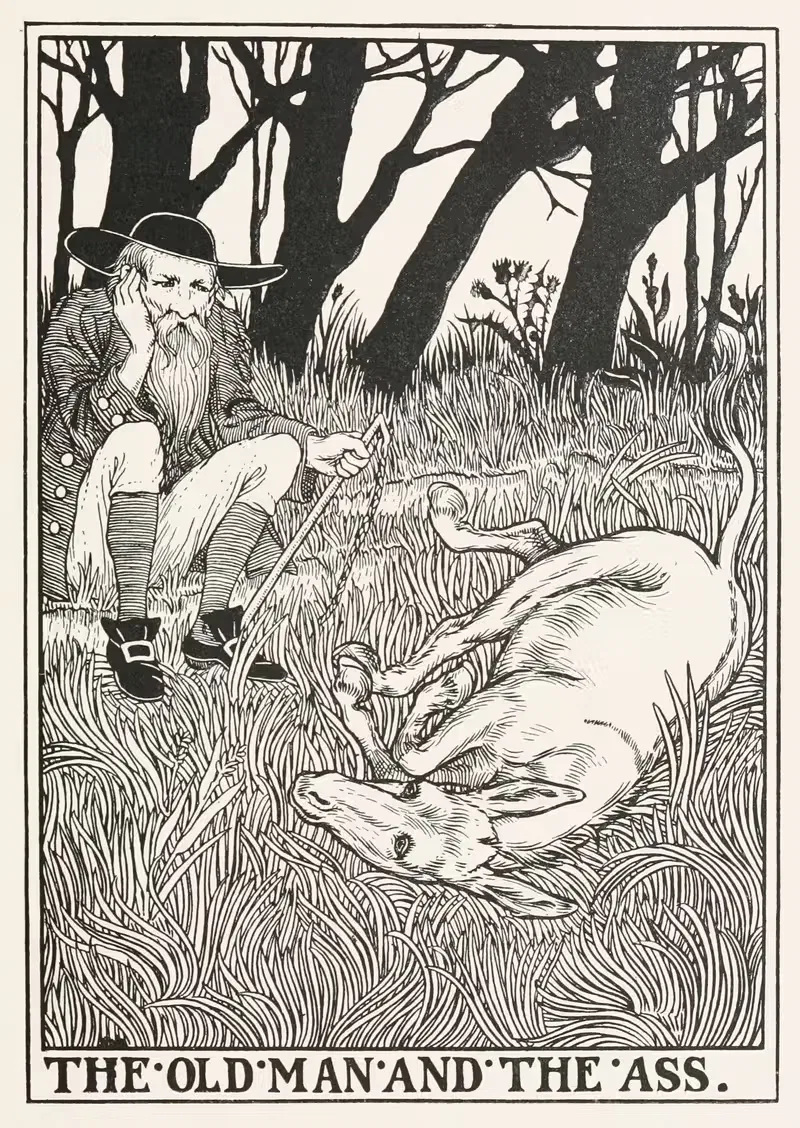 Старик и осел by Перси Дж. Биллингхёрст, 1900 — digital art print download