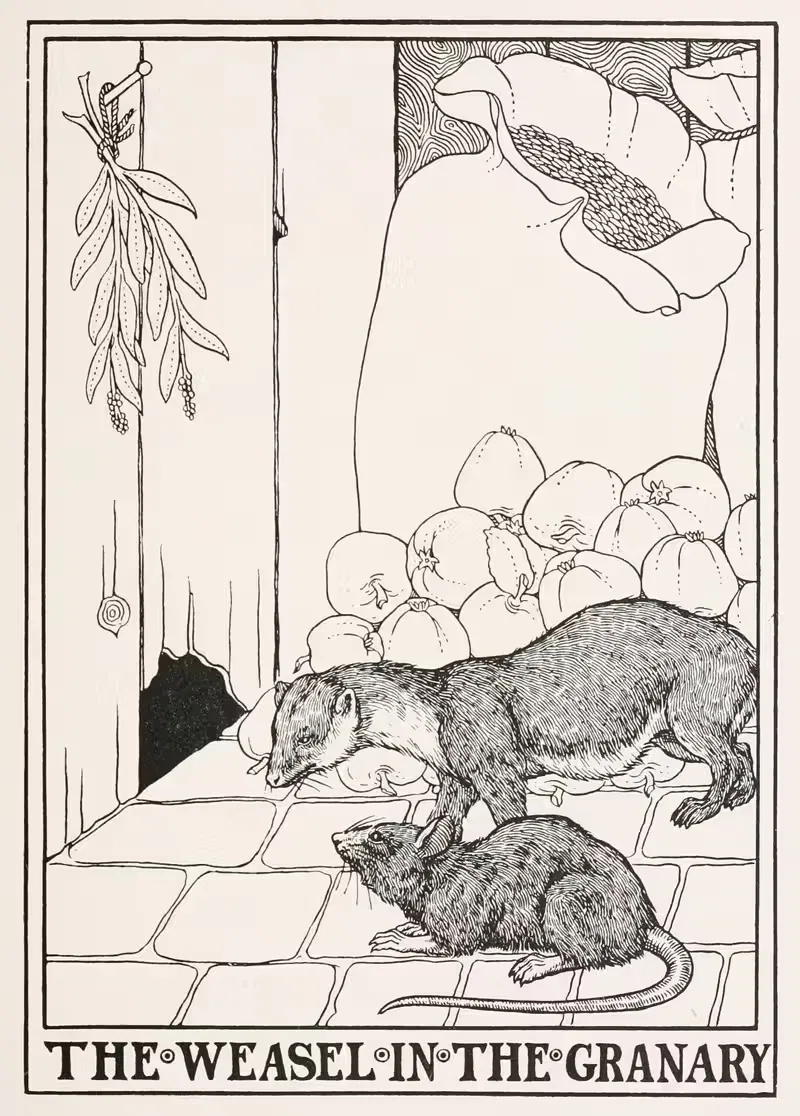 Хорек в амбаре by Перси Дж. Биллингхёрст, 1900 — digital art print download