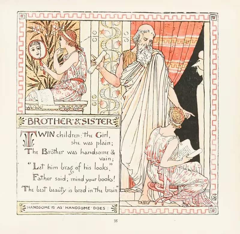 Брат и сестра by Уолтер Крейн, 1908 — digital art print download
