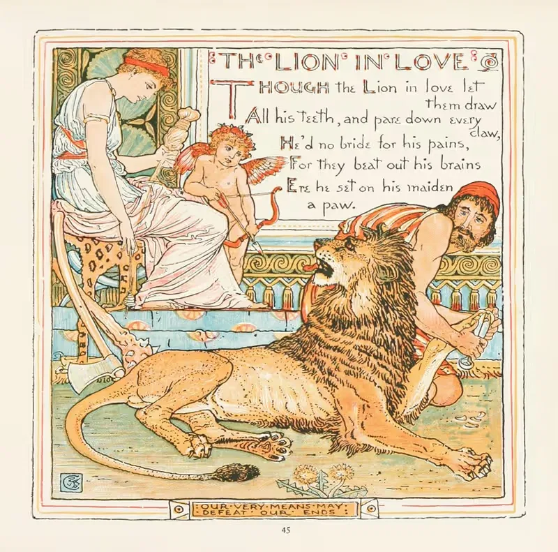 Лев влюбленный by Уолтер Крейн, 1908 — digital art print download