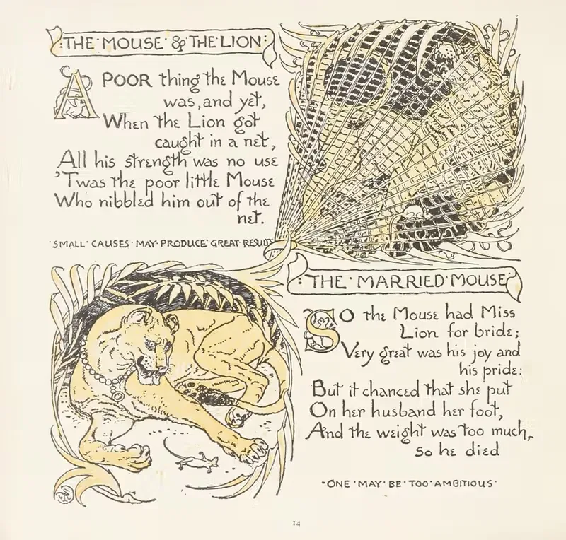 The Mouse and the Lion, The Married Mouse — Walter Crane