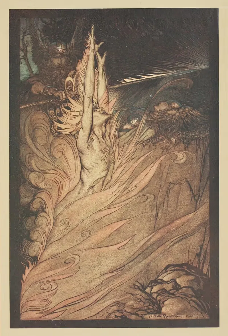 Явись, мерцающий огонь, окружи камень своим пламенем! by Артур Рэкхэм, 1910 — digital art print download