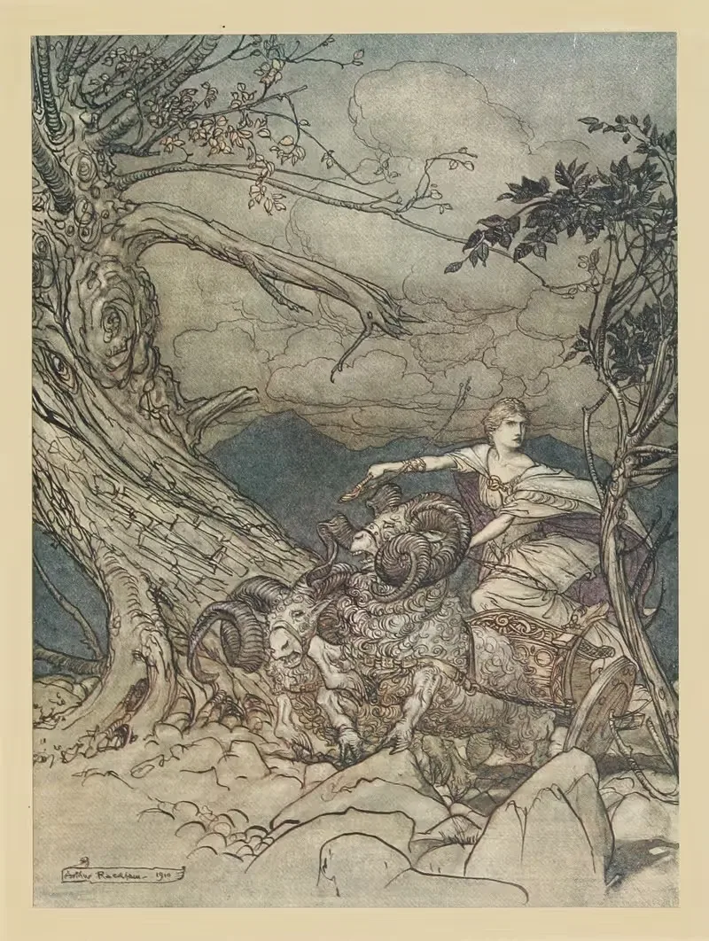 Фрика подходит с гневом by Артур Рэкхэм, 1910 — digital art print download