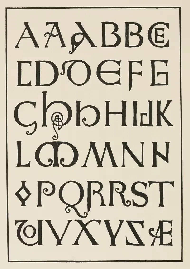 Англо-саксонские заглавные буквы 3 by Фрэнк Шуто Браун, 1902 — digital art print download