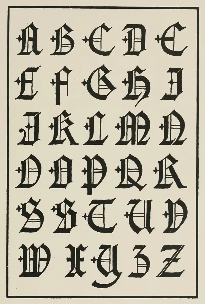 English Gothic Capitals by Frank Chouteau Brown, 1902 — digital art print download