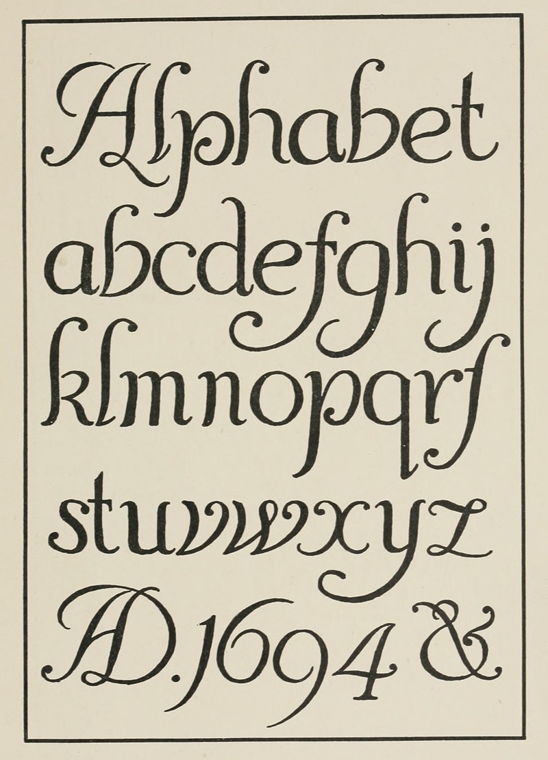 Английский резной шрифт by Фрэнк Шуто Браун, 1902 — digital art print download