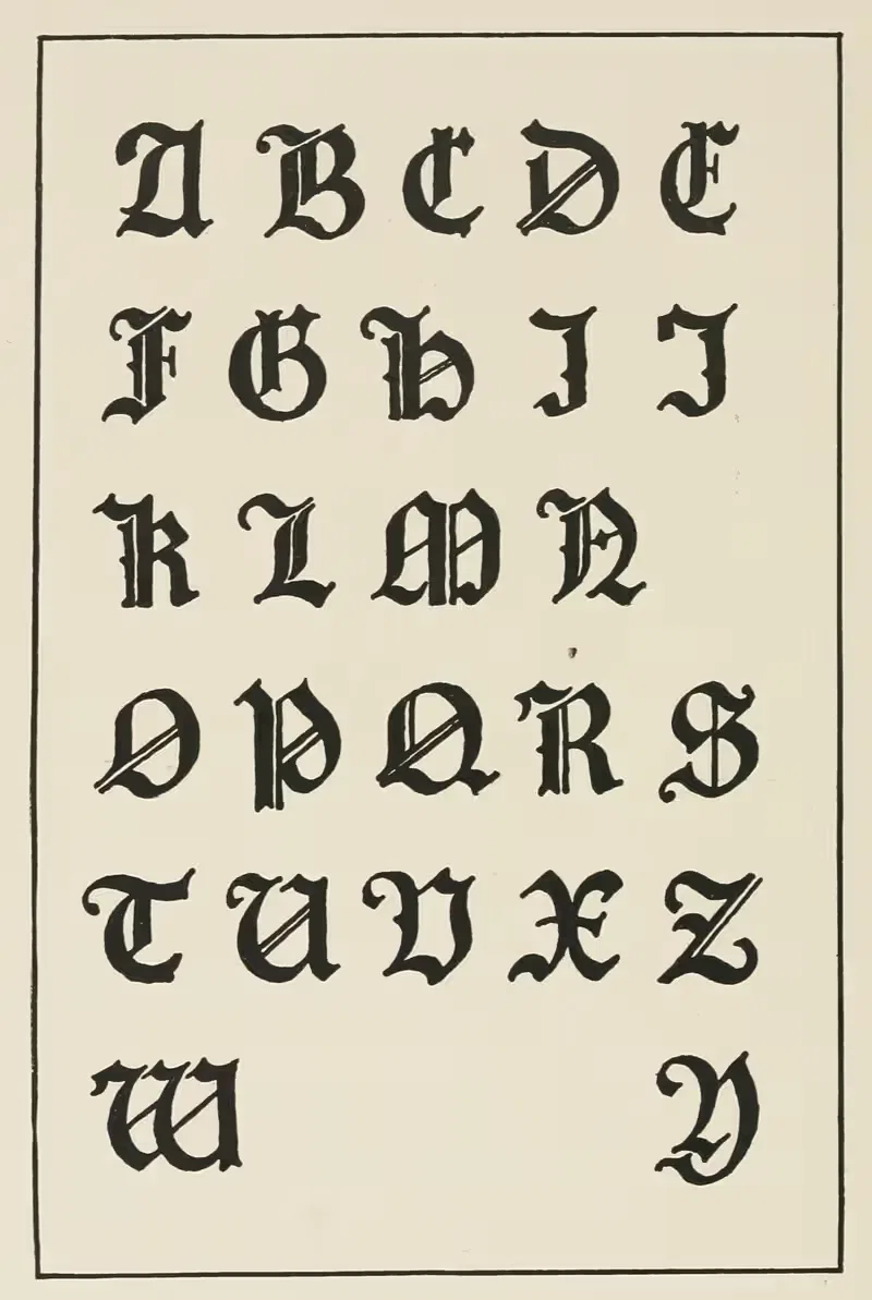 Немецкие готические заглавные буквы by Фрэнк Шуто Браун, 1902 — digital art print download