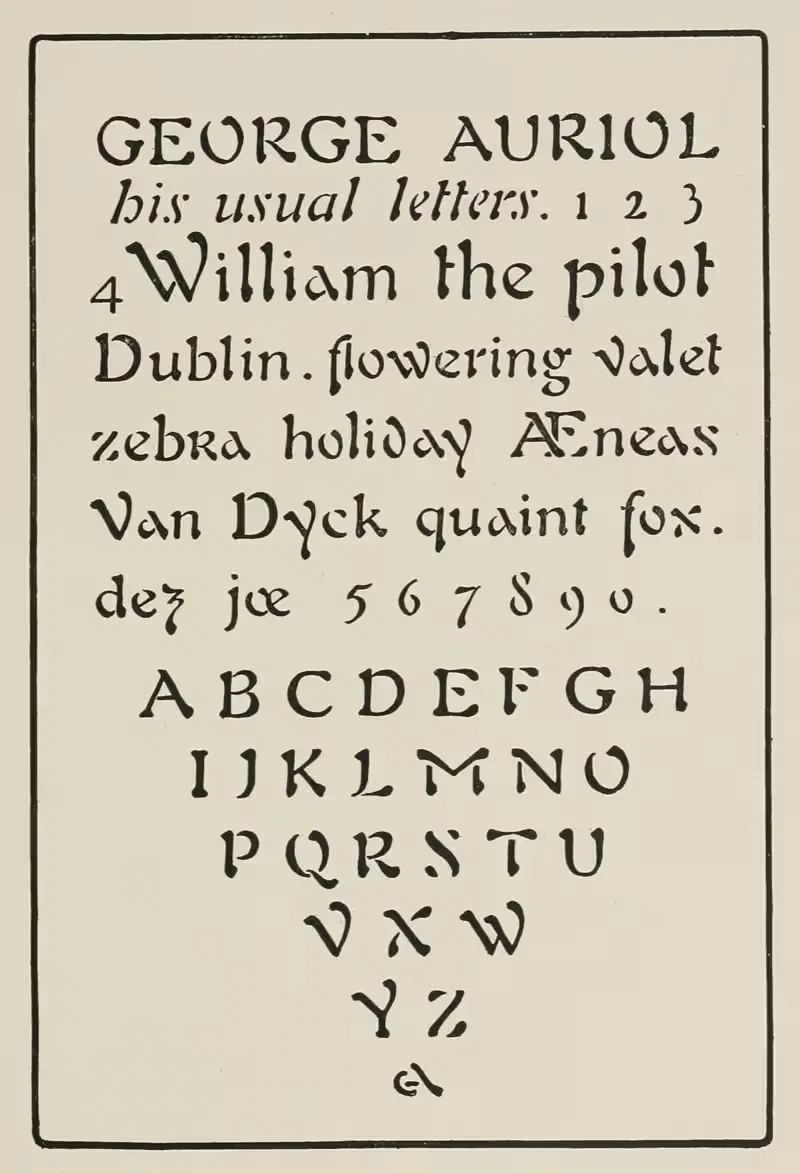 Modern French Capitals 'Cursive' by Frank Chouteau Brown, 1902 — digital art print download