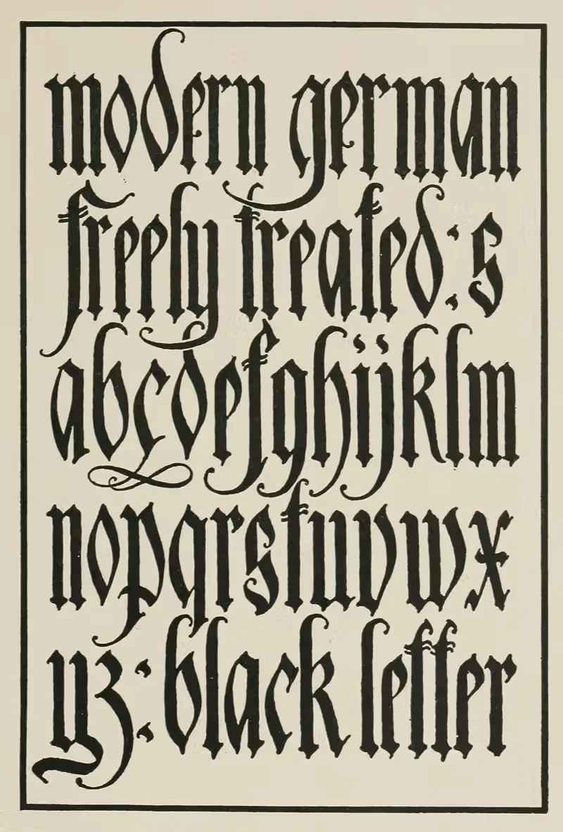 Современные немецкие черные буквы, украшенные by Фрэнк Шуто Браун, 1902 — digital art print download