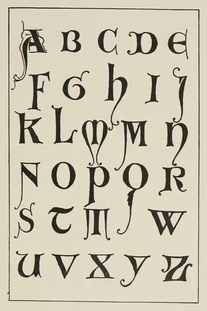 Унциальные готические инициалы 2 by Фрэнк Шуто Браун, 1902 — digital art print download