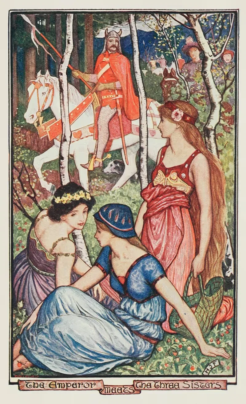 Император встречает трех сестер by Генри Джастис Форд, 1906 — digital art print download