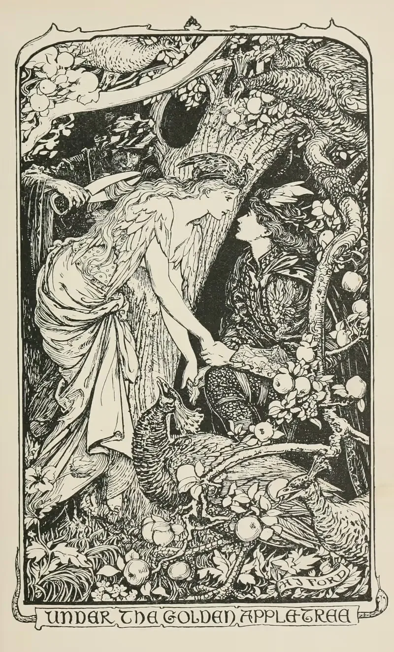 Под золотым яблоневым деревом by Генри Джастис Форд, 1906 — digital art print download