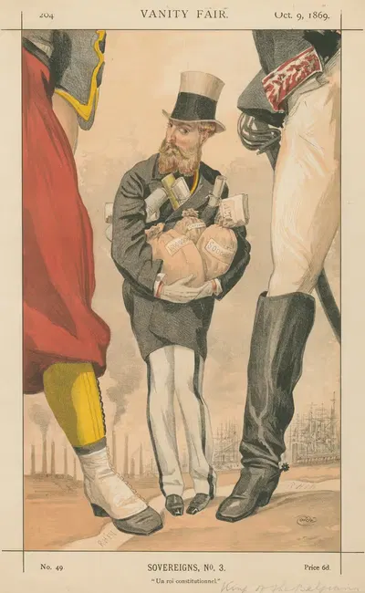 Vanity Fair; Royalty; 'Un roi Constitutionnel', Leopold II, King of the Belgians, October 9, 1869 by James Tissot, 1869 —…