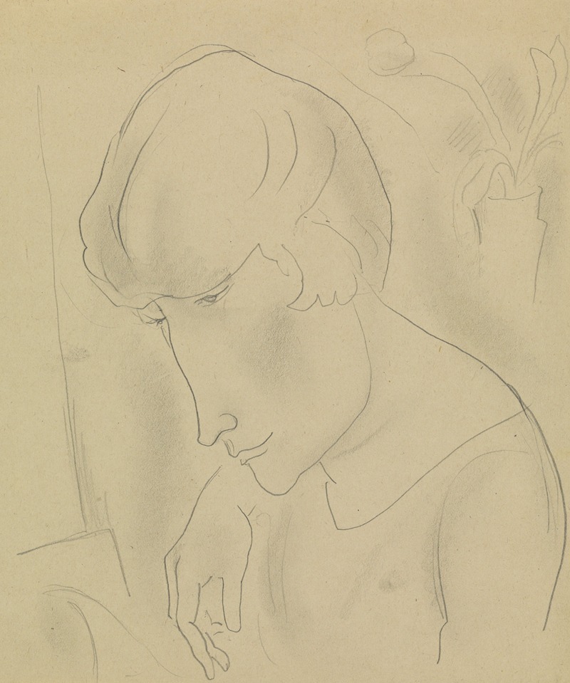 Schetsblad met portret van een vrouw — Leo Gestel