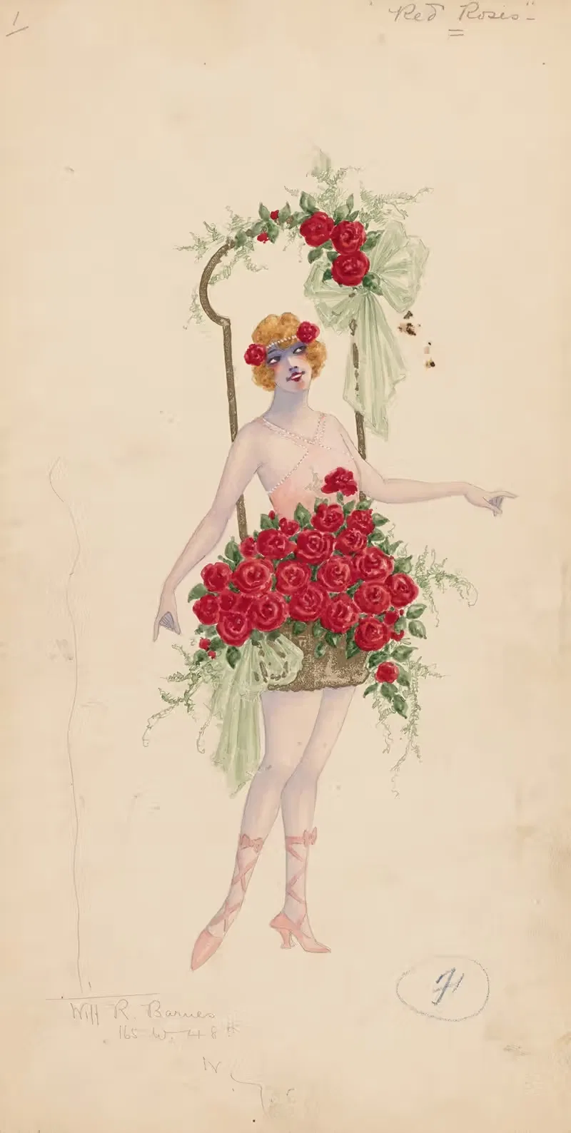 1-Красные розы by Уилл Р. Барнс, 1919 - 1920 — digital art print download