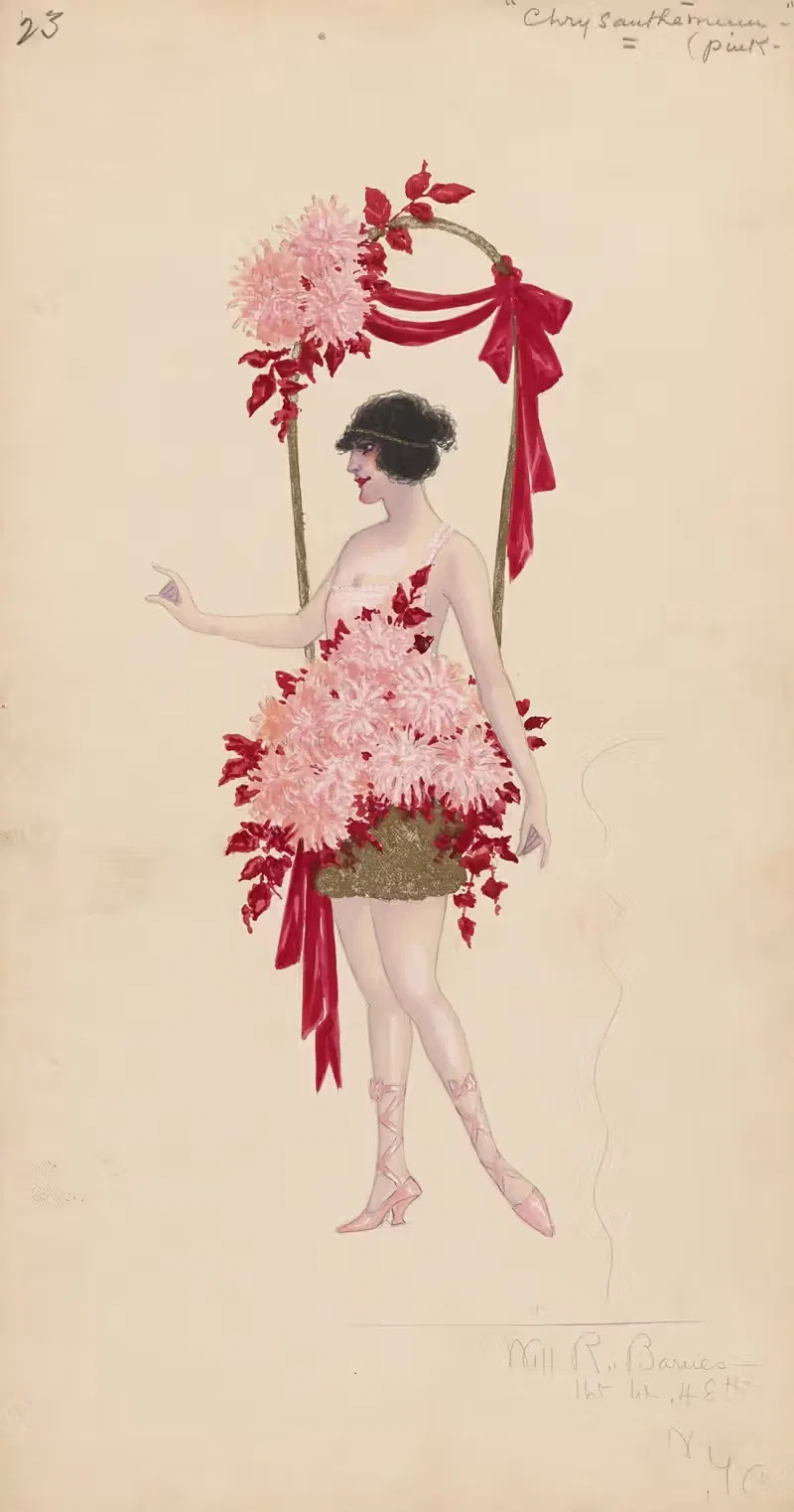 23-Chrysanthemums (Pink) by Will R. Barnes, 1919 - 1920 — digital art print download