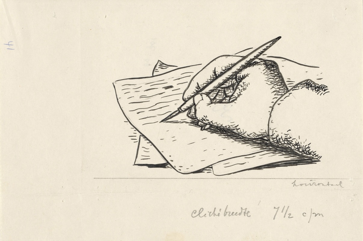 Schrijvende hand by Лео Гестел — digital art print download