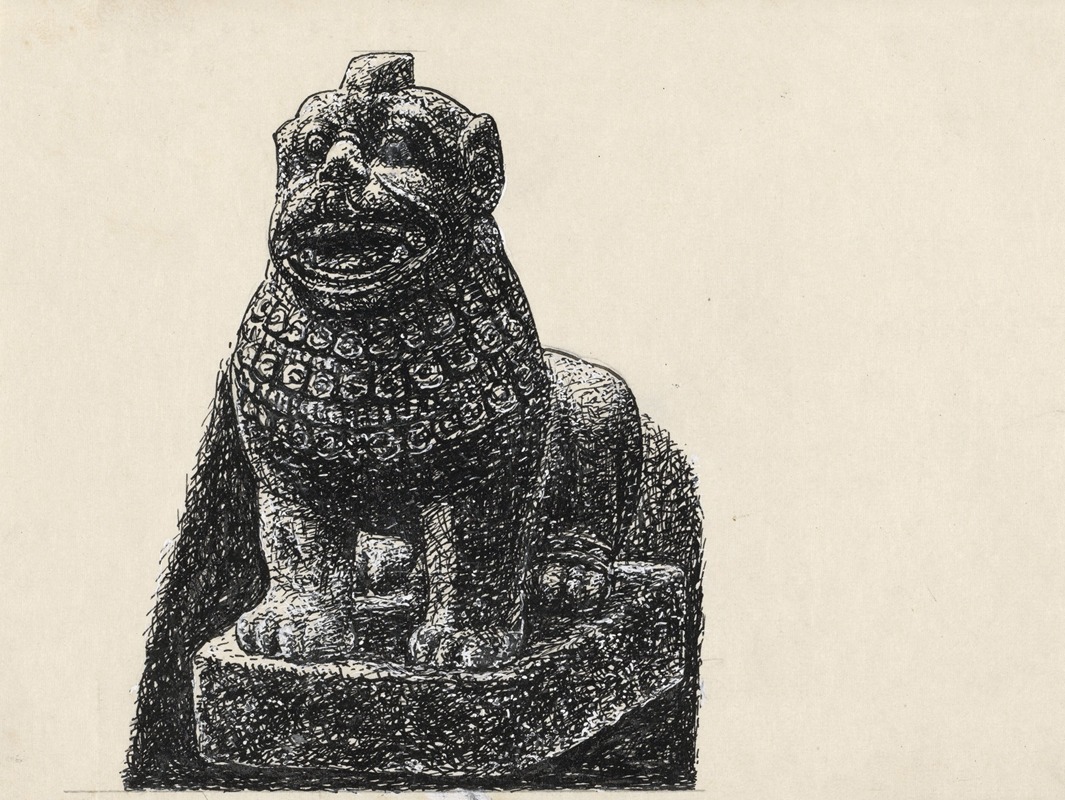 Singha beeld op de Borobúdur by Лео Гестел — digital art print download