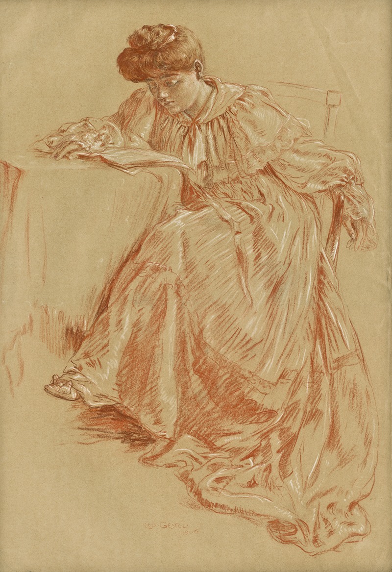 Sitting woman, reading a book — Лео Гестел