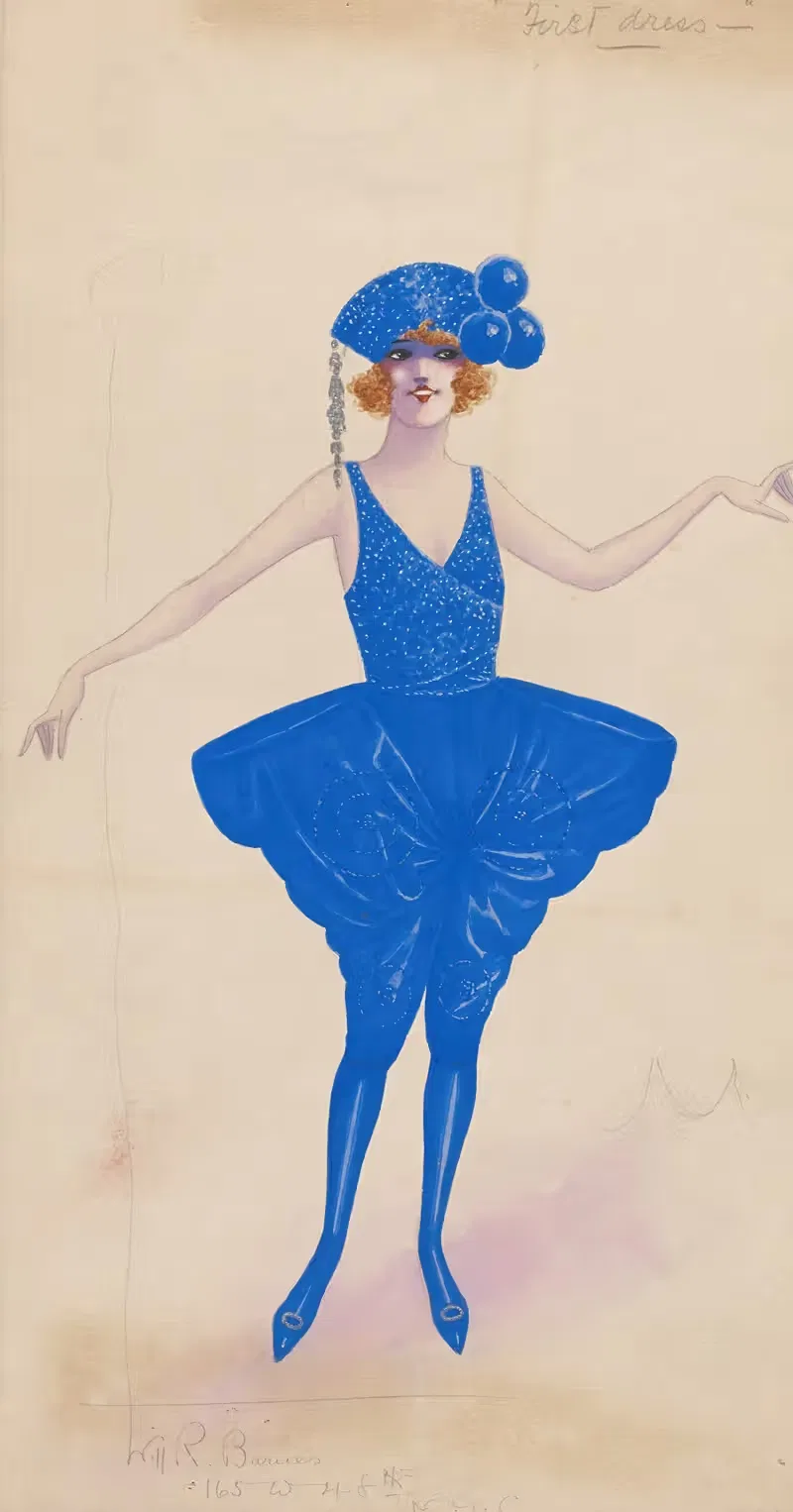 Девушка в синем by Уилл Р. Барнс, 1922 — digital art print download