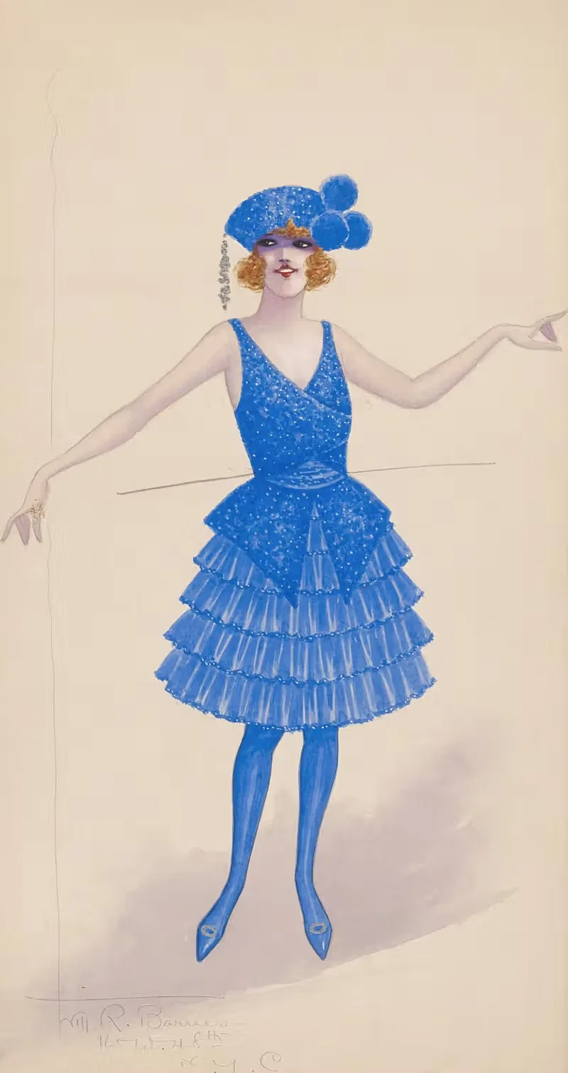 Девушка в синем by Уилл Р. Барнс, 1922 — digital art print download