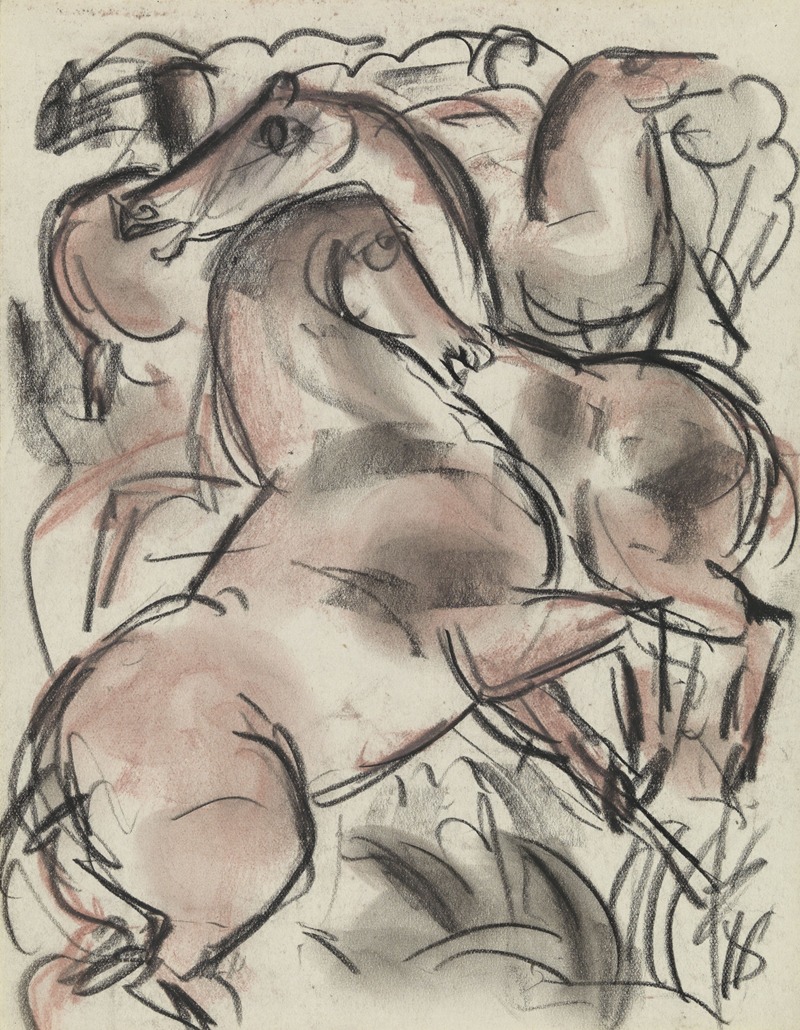 Studieblad met paarden by Лео Гестел — digital art print download