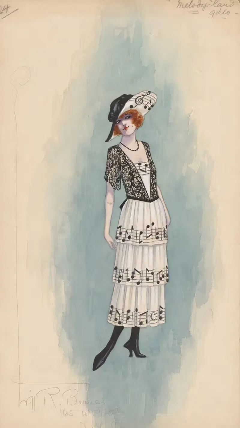 Мелодия-страна - Девушки by Уилл Р. Барнс, 1919 — digital art print download