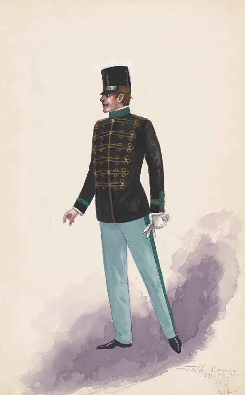 Officer costume. Костюм офицера by Уилл Р. Барнс, 1914 — digital art print download