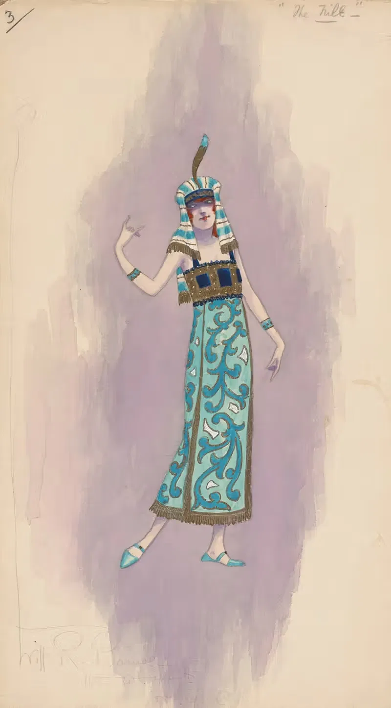 Woman's costume (blue, dress), 3 — Will R. Barnes