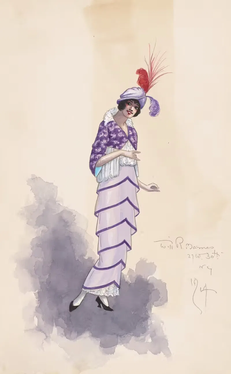 Woman's costume by Will R. Barnes, 1914 — digital art print download