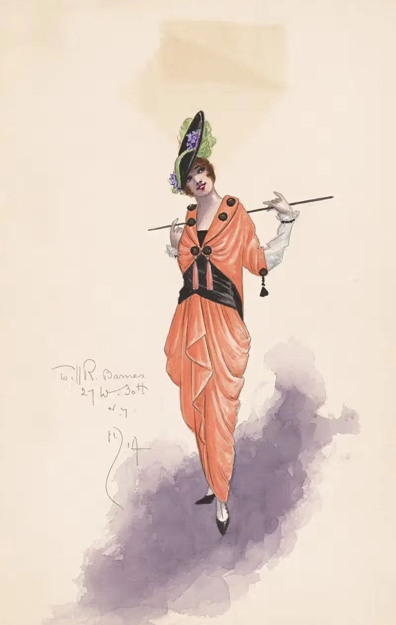 Woman's costume by Will R. Barnes, 1914 — digital art print download