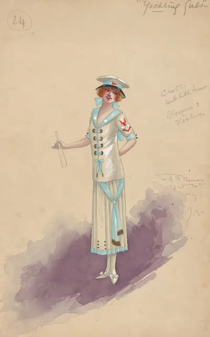 Яхтенные девушки by Уилл Р. Барнс, 1913 — digital art print download