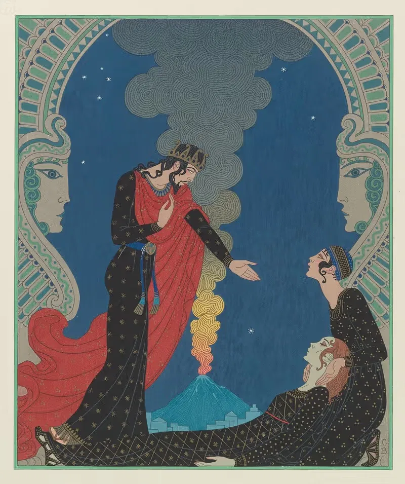 Эмпедокл и Пантея by Жорж Барбье, 1929 — digital art print download