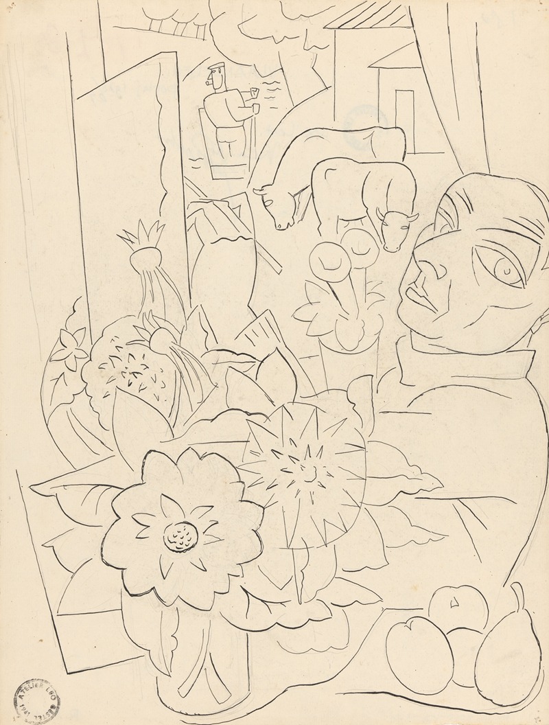 Zelfportret bij het raam by Лео Гестел, 1927 — digital art print download