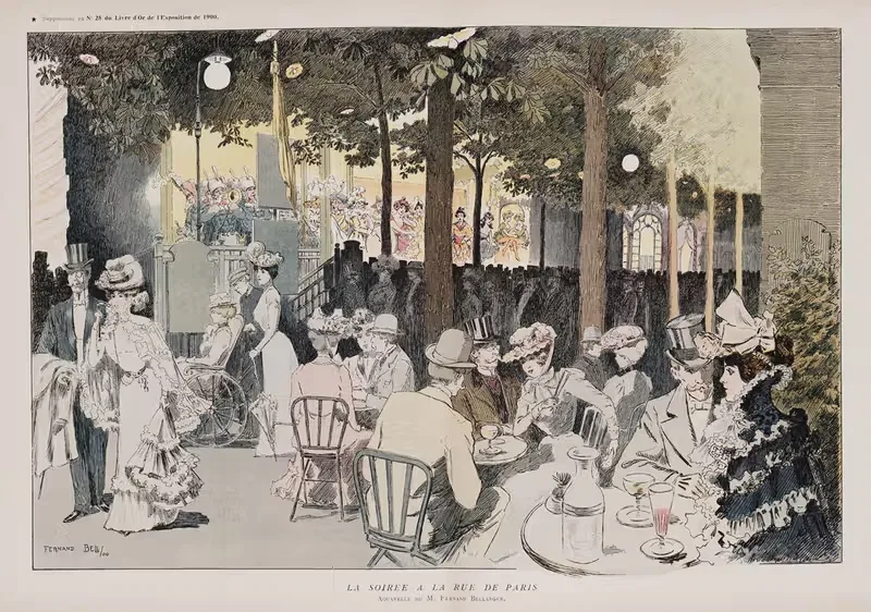 Вечер на улице Парижа by М. Фернан Беланже, 1900 — digital art print download