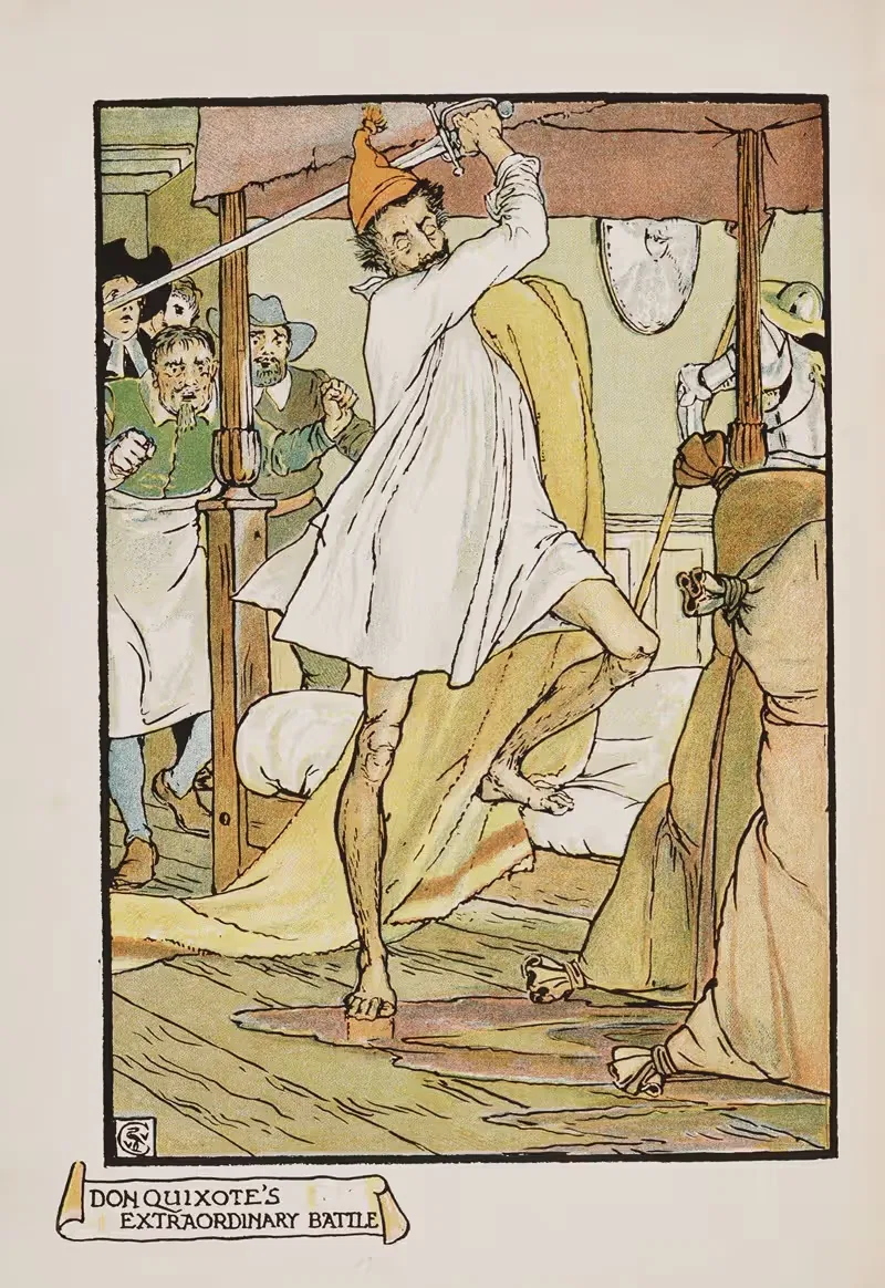 Необычная битва Дон Кихота by Уолтер Крейн, 1900 — digital art print download
