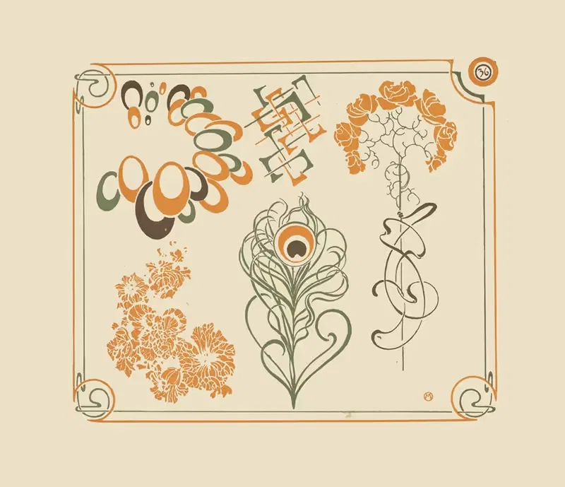 Abstract design based on flowers and curvilinear shapes. — Alphonse Mucha