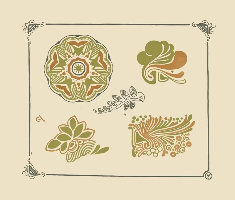 Abstract design based on leaves and organic shapes — George Auriol