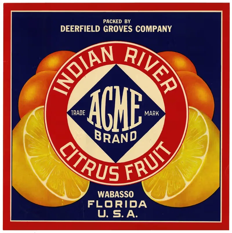 Acme Brand Indian River Citrus Fruit Label — Anonymous
