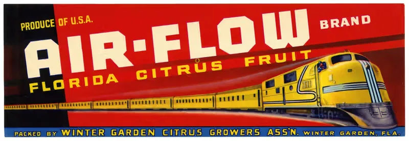 Air-Flow Brand Florida Citrus Fruit Label — Anonymous
