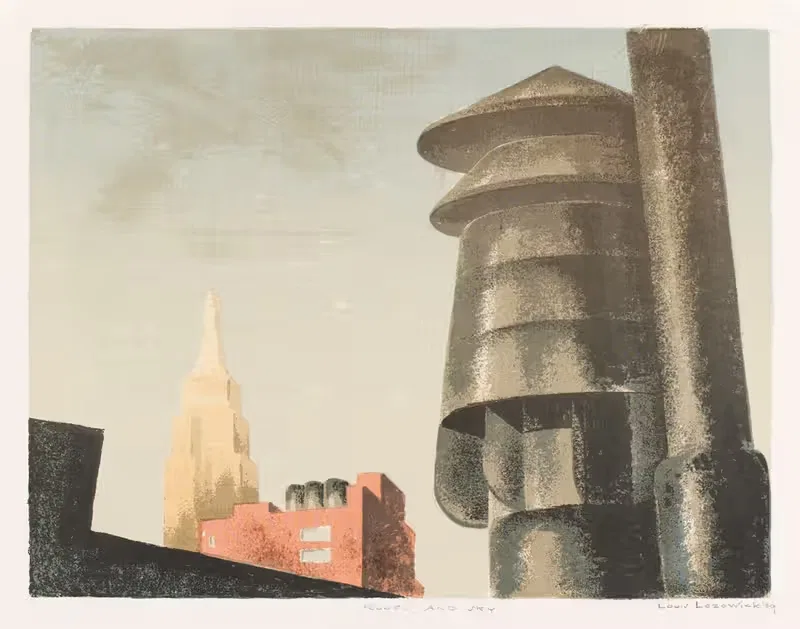 Крыша и небо by Луис Лозовик, 1939 — digital art print download
