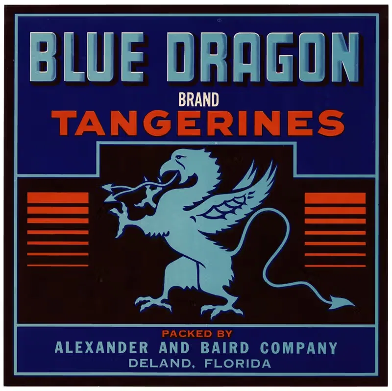 Этикетка мандаринов Blue Dragon Brand — Аноним