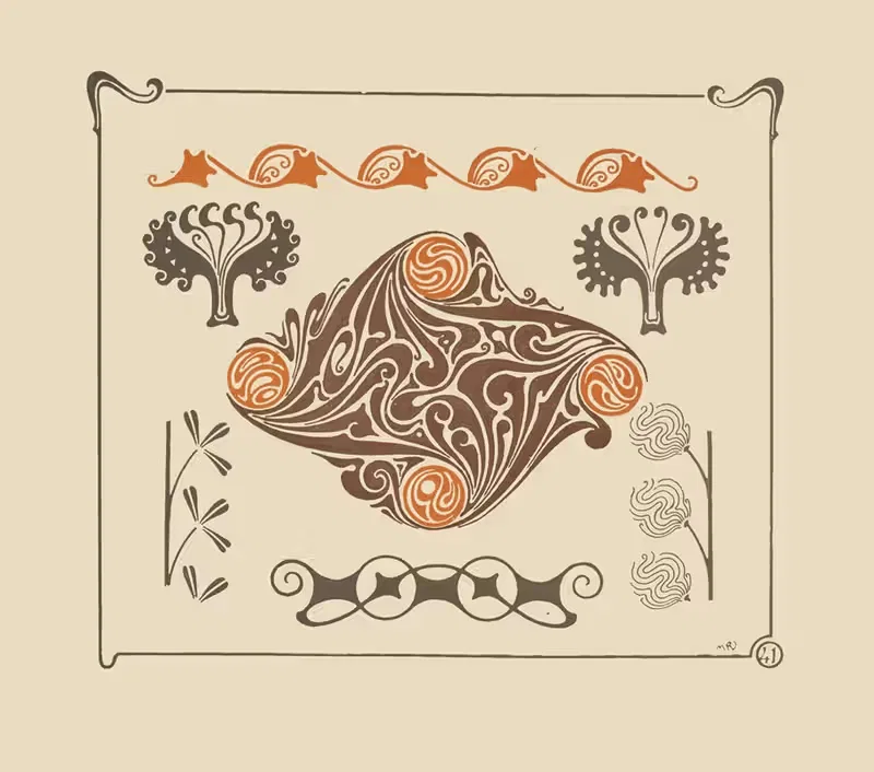 Abstract design based on leaves and organic shapes — Maurice Pillard Verneuil