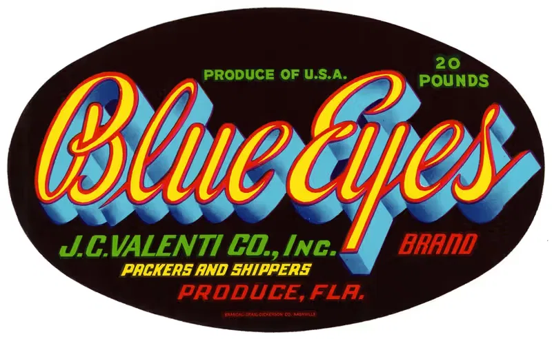 Blue Eyes Brand Produce Label — Anonymous